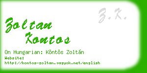 zoltan kontos business card